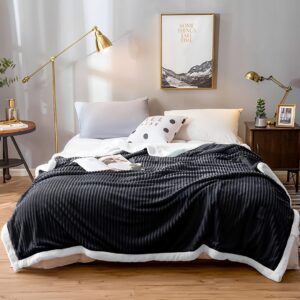 Buy SOGA Black Throw Blanket Warm Cozy Double Sided Thick Flannel Coverlet Fleece Bed Sofa Comforter Online - Home - 2 - AU Depot Free Shipping