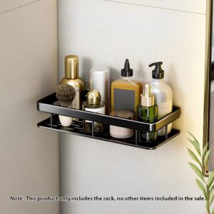 Buy SOGA Black Wall-Mounted Rectangular Bathroom Storage Organiser Space Saving Adhesive Shelf Rack Online - Home - 2 - AU Depot Free Shipping