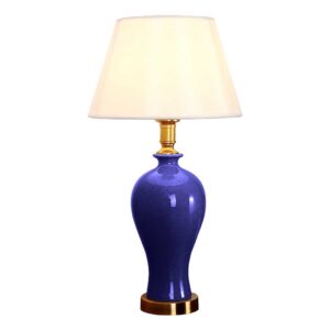 Buy SOGA Blue Ceramic Oval Table Lamp with Gold Metal Base Online - Home & Living - 1 - AU Depot Free Shipping
