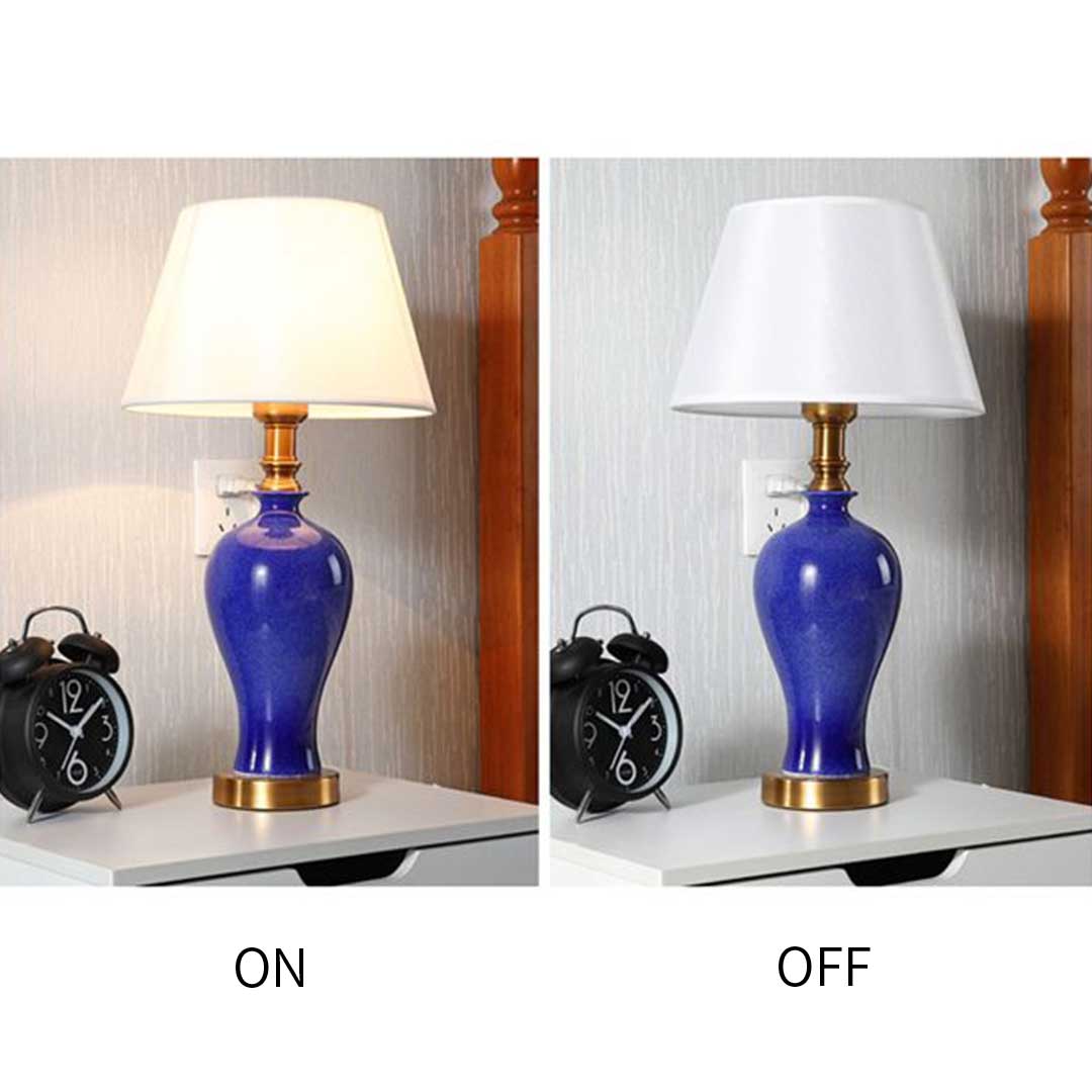 SOGA Blue Ceramic Oval Table Lamp with Gold Metal Base - TableLamp120Blue - Home & Living - 6 - AU DEPOT SOGA Buy SOGA Blue Ceramic Oval Table Lamp with Gold Metal Base Online - Home & Living - 6 - AU Depot Free Shipping