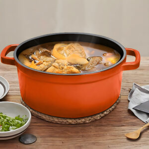 Buy SOGA Cast Iron 24cm Enamel Porcelain Stewpot Casserole Stew Cooking Pot With Lid 3.6L Orange Online - Home & Living - 2 - AU Depot Free Shipping