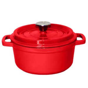 Buy SOGA Cast Iron Enamel 24cm Porcelain Stewpot Casserole Stew Cooking Pot With Lid 3.6L Red Online - Home & Living - 1 - AU Depot Free Shipping