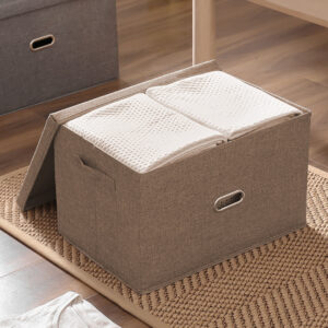 Buy SOGA Coffee Medium Foldable Canvas Storage Box Cube Clothes Basket Organiser Home Decorative Box Online - Furniture - 2 - AU Depot Free Shipping