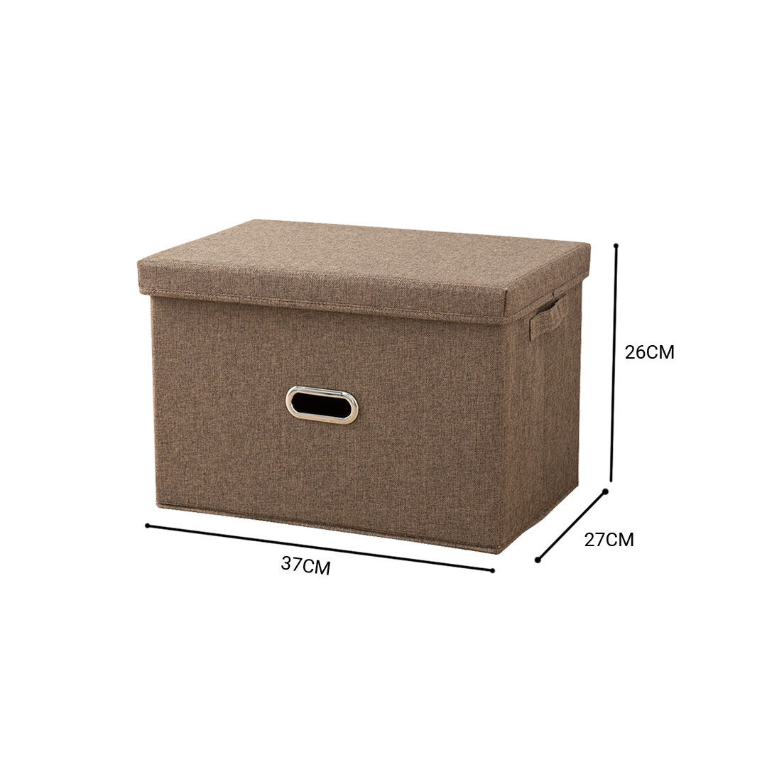 SOGA Coffee Medium Foldable Canvas Storage Box Cube Clothes Basket Organiser Home Decorative Box - SBox010 - Furniture - 6 - AU DEPOT SOGA Buy SOGA Coffee Medium Foldable Canvas Storage Box Cube Clothes Basket Organiser Home Decorative Box Online - Furniture - 6 - AU Depot Free Shipping