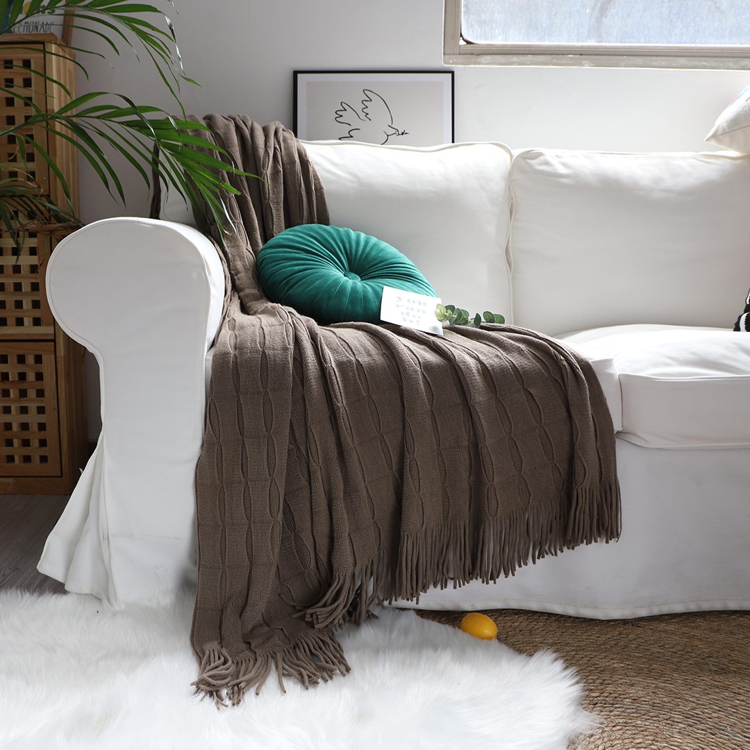 SOGA Coffee Textured Knitted Throw Blanket Warm Cozy Woven Cover Couch Bed Sofa Home Decor with Tassels - Blanket926 - Home - 6 - AU DEPOT SOGA Buy SOGA Coffee Textured Knitted Throw Blanket Warm Cozy Woven Cover Couch Bed Sofa Home Decor with Tassels Online - Home - 6 - AU Depot Free Shipping