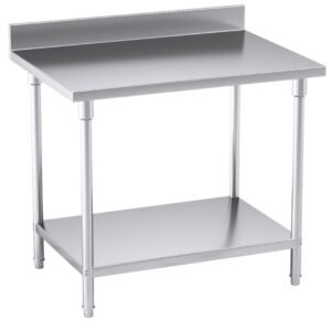 Buy SOGA Commercial Catering Kitchen Stainless Steel Prep Work Bench Table with Back-splash 100*70*85cm Online - furniture > kitchen & dining room furniture > buffets, sideboards & kitchen islands - 1 - AU Depot Free Shipping