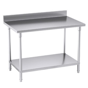 Buy SOGA Commercial Catering Kitchen Stainless Steel Prep Work Bench Table with Back-splash 120*70*85cm Online - furniture > kitchen & dining room furniture > buffets, sideboards & kitchen islands - 1 - AU Depot Free Shipping