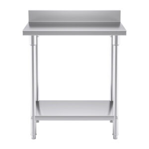 Buy SOGA Commercial Catering Kitchen Stainless Steel Prep Work Bench Table with Back-splash 80*70*85cm Online - furniture > kitchen & dining room furniture > buffets, sideboards & kitchen islands - 2 - AU Depot Free Shipping
