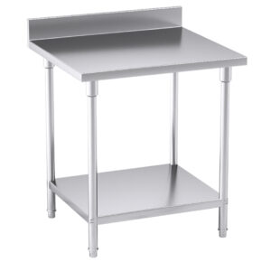 SOGA Commercial Catering Kitchen Stainless Steel Prep Work Bench Table with Back splash 807085cm WorkBenchSS200180CM AU Depot Free Shipping SOGA Commercial Catering Kitchen Stainless Steel Prep Work Bench Table with Back-splash 80*70*85cm - AU DEPOT