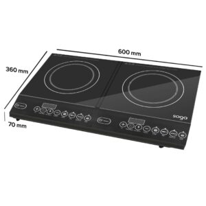 Buy SOGA Cooktop Portable Induction LED Electric Double Duo Hot Plate Burners Cooktop Stove Online - electronics & appliances > appliances > large appliances > cooktops > induction cooktops - 2 - AU Depot Free Shipping