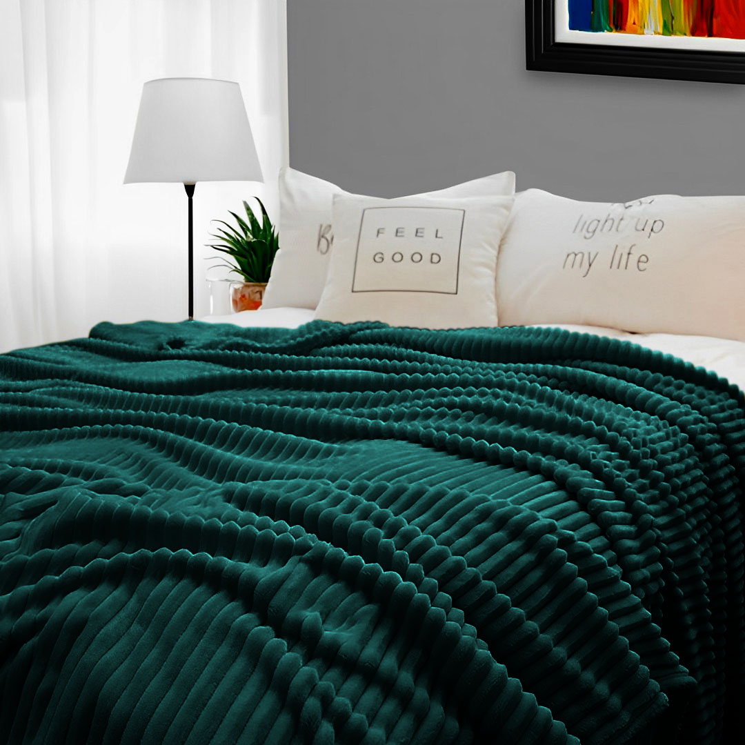 SOGA Dark GreenThrow Blanket Warm Cozy Striped Pattern Thin Flannel Coverlet Fleece Bed Sofa Comforter - Blanket316 - Home - 6 - AU DEPOT SOGA Buy SOGA Dark GreenThrow Blanket Warm Cozy Striped Pattern Thin Flannel Coverlet Fleece Bed Sofa Comforter Online - Home - 6 - AU Depot Free Shipping
