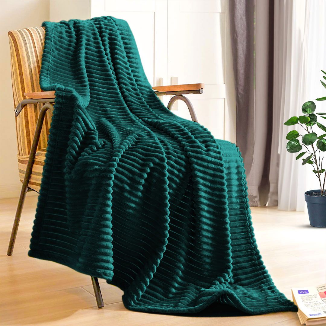 SOGA Dark GreenThrow Blanket Warm Cozy Striped Pattern Thin Flannel Coverlet Fleece Bed Sofa Comforter - Blanket316 - Home - 7 - AU DEPOT SOGA Buy SOGA Dark GreenThrow Blanket Warm Cozy Striped Pattern Thin Flannel Coverlet Fleece Bed Sofa Comforter Online - Home - 7 - AU Depot Free Shipping