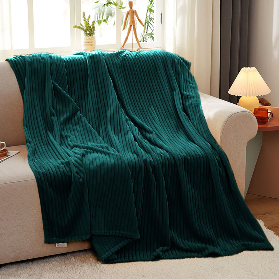 SOGA Dark GreenThrow Blanket Warm Cozy Striped Pattern Thin Flannel Coverlet Fleece Bed Sofa Comforter - Blanket316 - Home - 8 - AU DEPOT SOGA Buy SOGA Dark GreenThrow Blanket Warm Cozy Striped Pattern Thin Flannel Coverlet Fleece Bed Sofa Comforter Online - Home - 8 - AU Depot Free Shipping