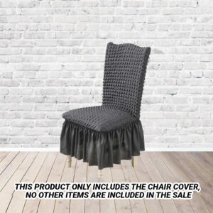 Buy SOGA Dark Grey Chair Cover Seat Protector with Ruffle Skirt Stretch Slipcover Wedding Party Home Decor Online - Home & Living - 2 - AU Depot Free Shipping