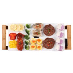 Buy SOGA Electric Ceramic BBQ Grill Non-stick Surface Hot Plate for Indoor & Outdoor White Online - electronics & appliances > appliances > small kitchen appliances > benchtop cooking > sandwich presses & grills - 1 - AU Depot Free Shipping