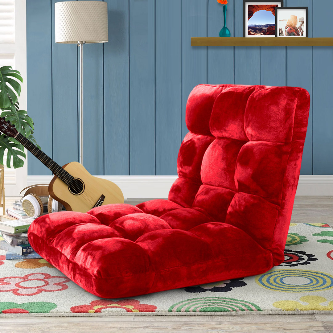 SOGA Floor Recliner Folding Lounge Sofa Futon Couch Folding Chair Cushion Red - LoungeChairRed - Furniture - 2 - AU DEPOT SOGA Buy SOGA Floor Recliner Folding Lounge Sofa Futon Couch Folding Chair Cushion Red Online - Furniture - 2 - AU Depot Free Shipping