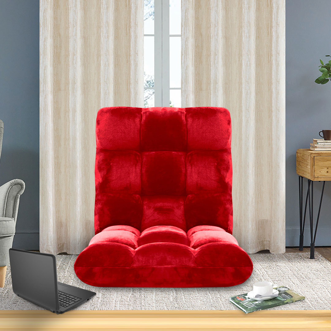 SOGA Floor Recliner Folding Lounge Sofa Futon Couch Folding Chair Cushion Red - LoungeChairRed - Furniture - 5 - AU DEPOT SOGA Buy SOGA Floor Recliner Folding Lounge Sofa Futon Couch Folding Chair Cushion Red Online - Furniture - 5 - AU Depot Free Shipping