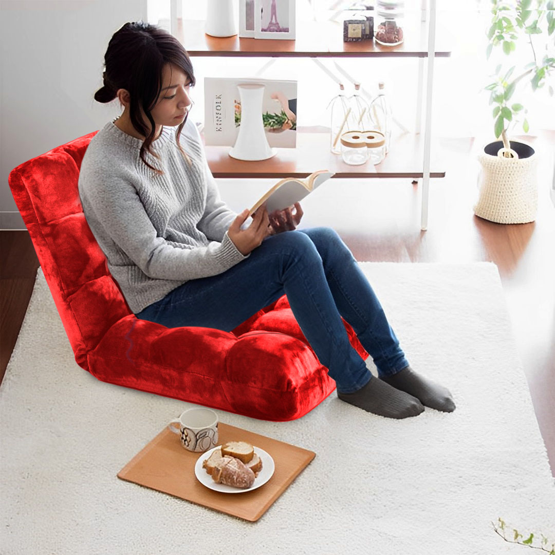 SOGA Floor Recliner Folding Lounge Sofa Futon Couch Folding Chair Cushion Red - LoungeChairRed - Furniture - 8 - AU DEPOT SOGA Buy SOGA Floor Recliner Folding Lounge Sofa Futon Couch Folding Chair Cushion Red Online - Furniture - 8 - AU Depot Free Shipping