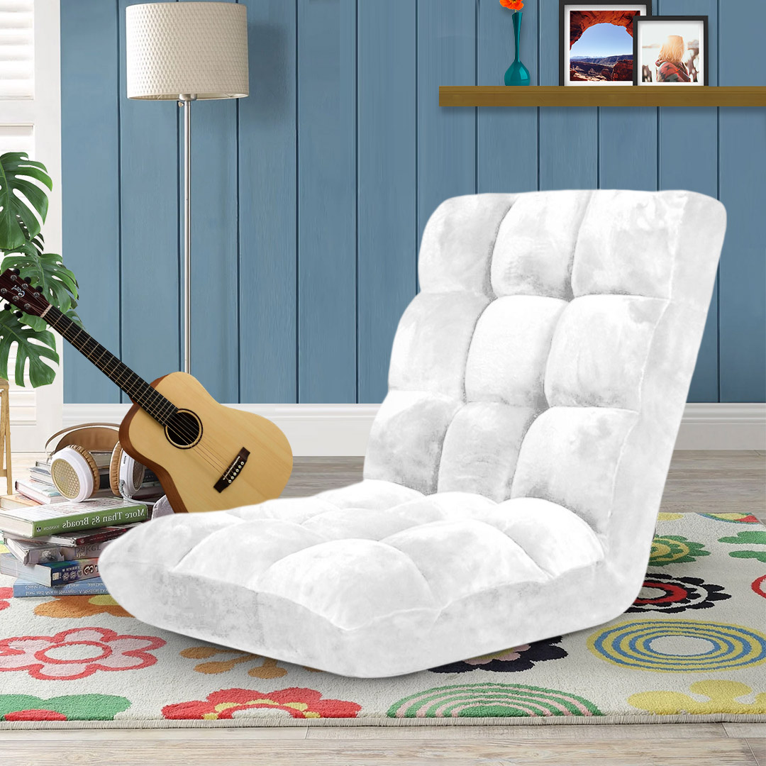 SOGA Floor Recliner Folding Lounge Sofa Futon Couch Folding Chair Cushion White - LoungeChairWhite - Furniture - 2 - AU DEPOT SOGA Buy SOGA Floor Recliner Folding Lounge Sofa Futon Couch Folding Chair Cushion White Online - Furniture - 2 - AU Depot Free Shipping