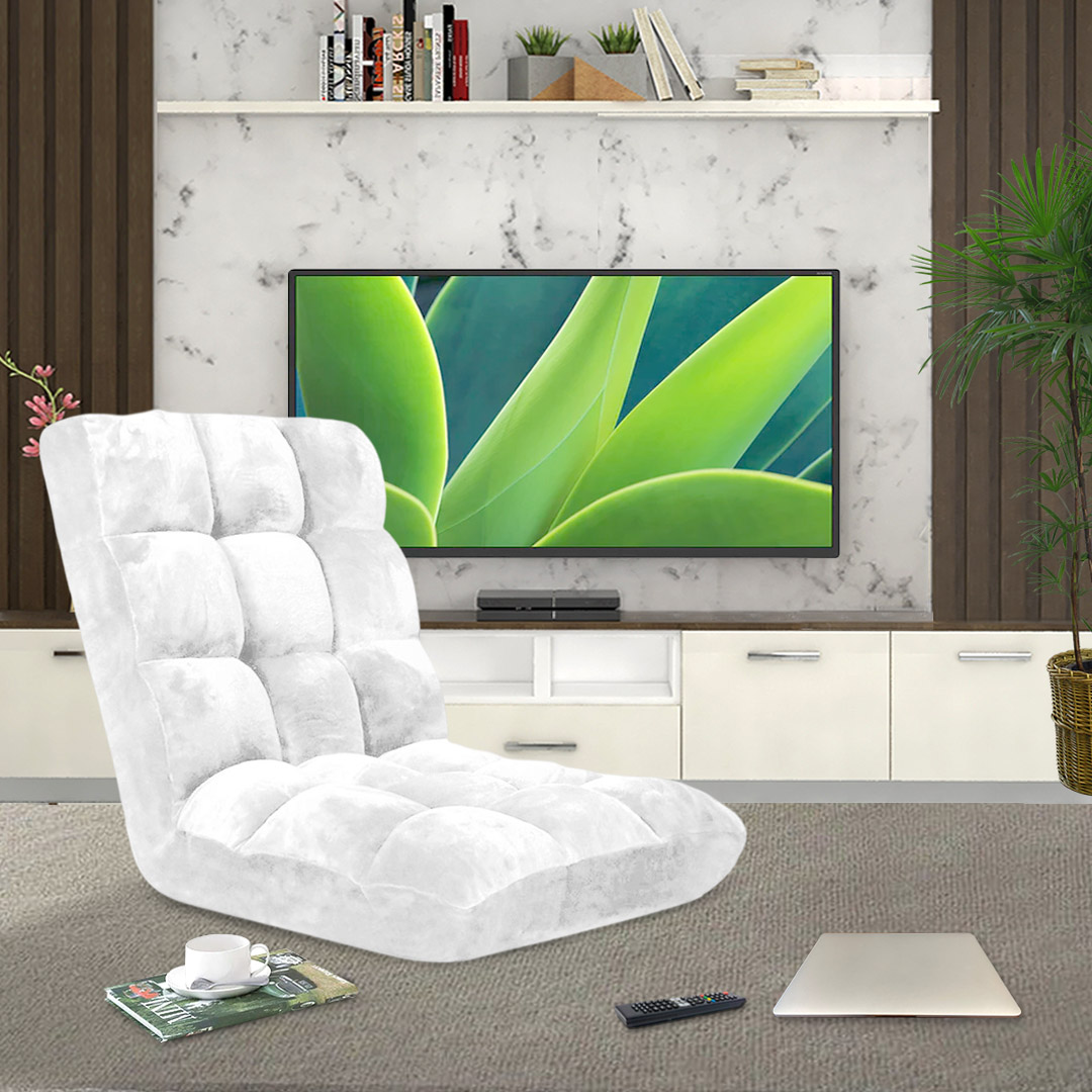 SOGA Floor Recliner Folding Lounge Sofa Futon Couch Folding Chair Cushion White - LoungeChairWhite - Furniture - 3 - AU DEPOT SOGA Buy SOGA Floor Recliner Folding Lounge Sofa Futon Couch Folding Chair Cushion White Online - Furniture - 3 - AU Depot Free Shipping