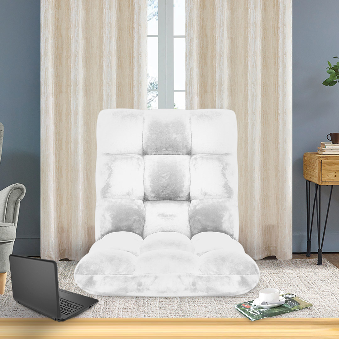 SOGA Floor Recliner Folding Lounge Sofa Futon Couch Folding Chair Cushion White - LoungeChairWhite - Furniture - 5 - AU DEPOT SOGA Buy SOGA Floor Recliner Folding Lounge Sofa Futon Couch Folding Chair Cushion White Online - Furniture - 5 - AU Depot Free Shipping