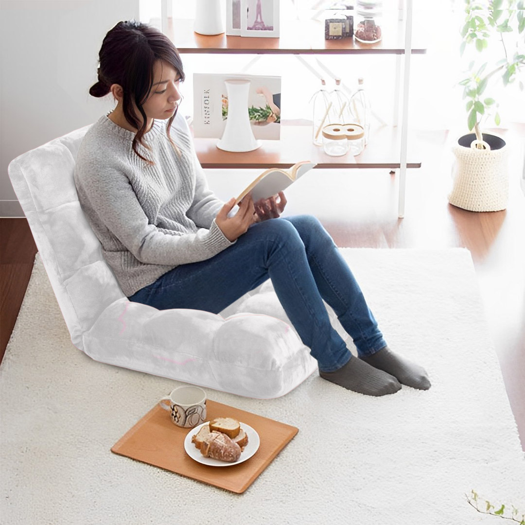 SOGA Floor Recliner Folding Lounge Sofa Futon Couch Folding Chair Cushion White - LoungeChairWhite - Furniture - 8 - AU DEPOT SOGA Buy SOGA Floor Recliner Folding Lounge Sofa Futon Couch Folding Chair Cushion White Online - Furniture - 8 - AU Depot Free Shipping