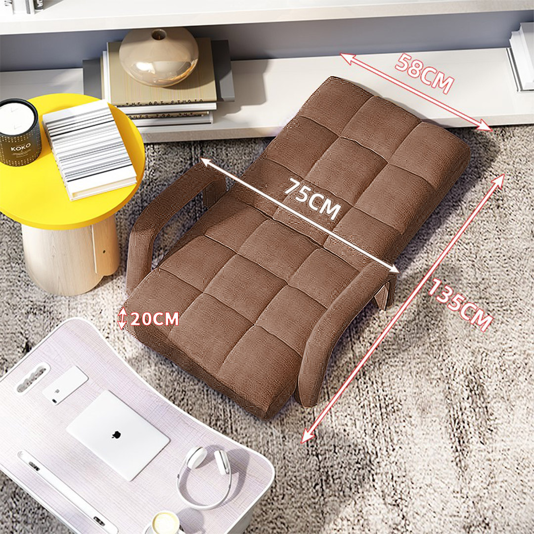 SOGA Foldable Lounge Cushion Adjustable Floor Lazy Recliner Chair with Armrest Coffee - LoungeArmCoffee - Furniture - 2 - AU DEPOT SOGA Buy SOGA Foldable Lounge Cushion Adjustable Floor Lazy Recliner Chair with Armrest Coffee Online - Furniture - 2 - AU Depot Free Shipping