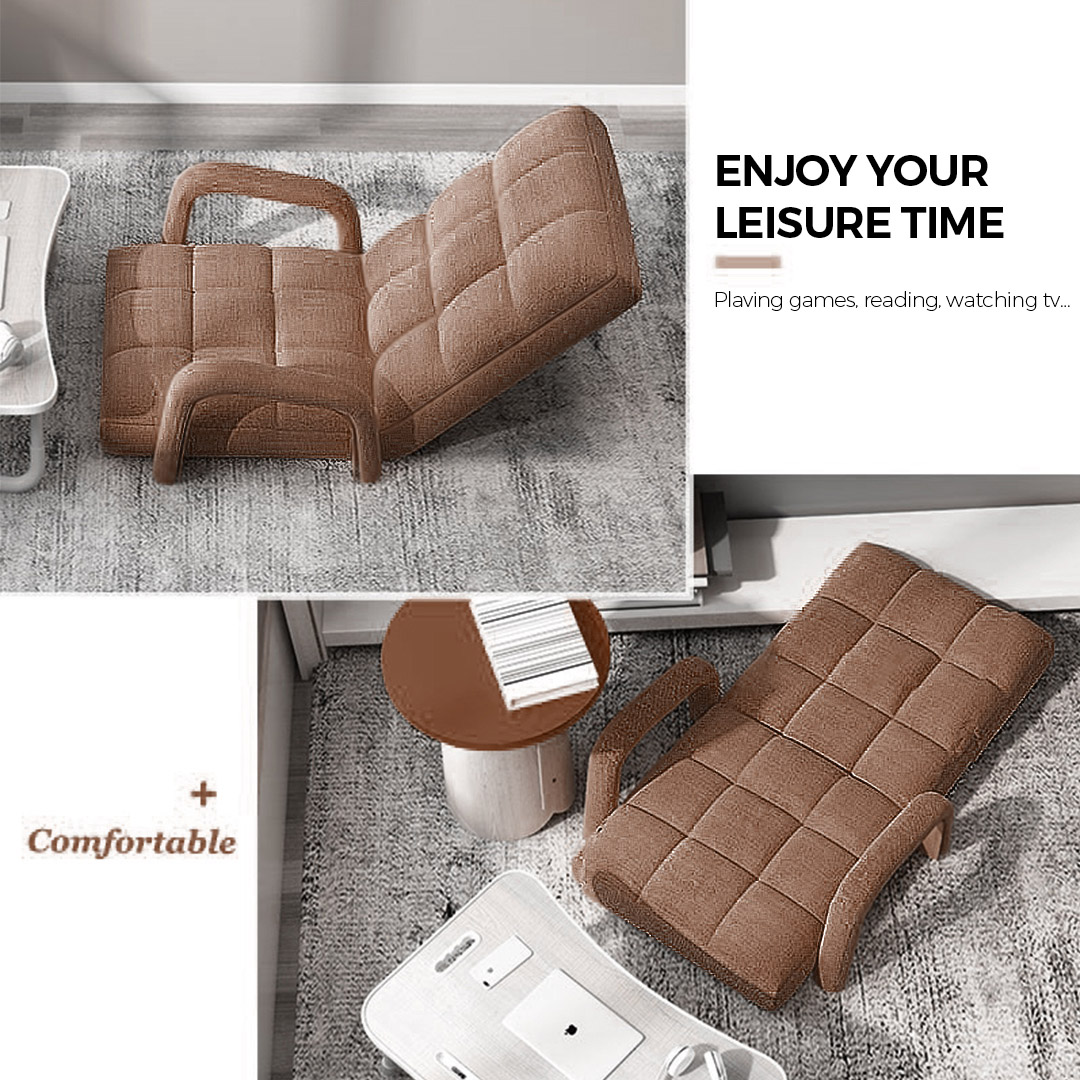 SOGA Foldable Lounge Cushion Adjustable Floor Lazy Recliner Chair with Armrest Coffee - LoungeArmCoffee - Furniture - 4 - AU DEPOT SOGA Buy SOGA Foldable Lounge Cushion Adjustable Floor Lazy Recliner Chair with Armrest Coffee Online - Furniture - 4 - AU Depot Free Shipping