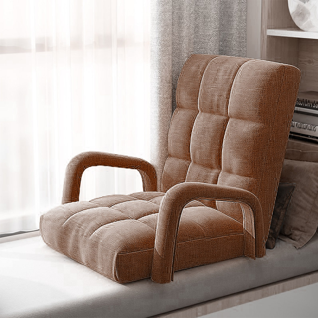 SOGA Foldable Lounge Cushion Adjustable Floor Lazy Recliner Chair with Armrest Coffee - LoungeArmCoffee - Furniture - 6 - AU DEPOT SOGA Buy SOGA Foldable Lounge Cushion Adjustable Floor Lazy Recliner Chair with Armrest Coffee Online - Furniture - 6 - AU Depot Free Shipping