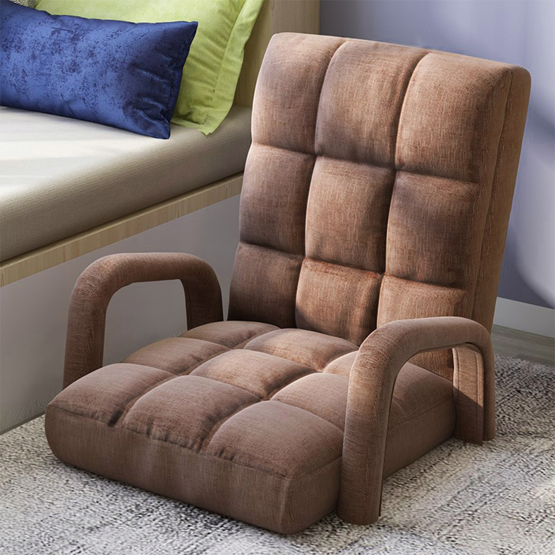 SOGA Foldable Lounge Cushion Adjustable Floor Lazy Recliner Chair with Armrest Coffee - LoungeArmCoffee - Furniture - 7 - AU DEPOT SOGA Buy SOGA Foldable Lounge Cushion Adjustable Floor Lazy Recliner Chair with Armrest Coffee Online - Furniture - 7 - AU Depot Free Shipping