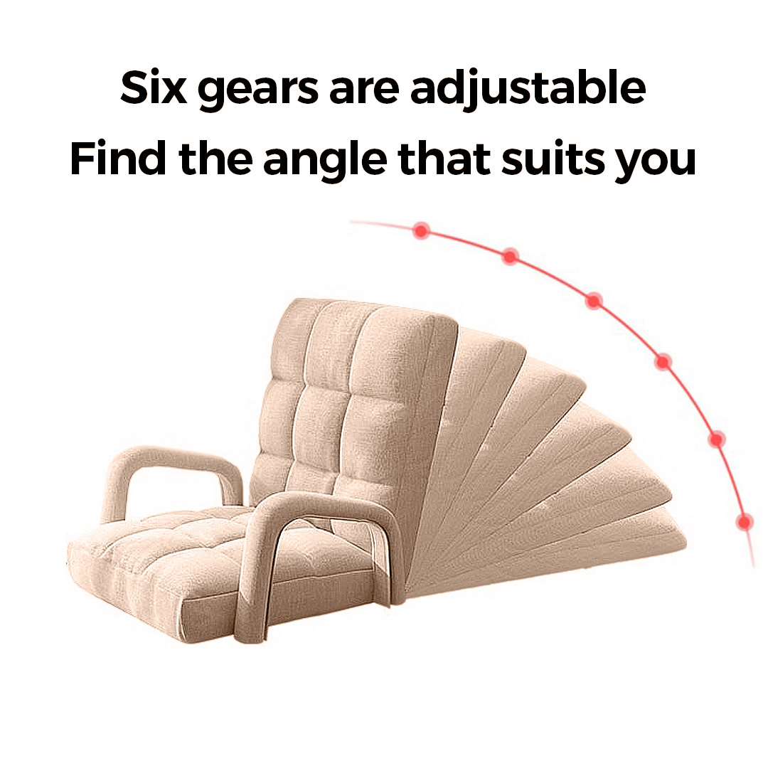 SOGA Foldable Lounge Cushion Adjustable Floor Lazy Recliner Chair with Armrest Khaki - LoungeArmKhaki - Furniture - 3 - AU DEPOT SOGA Buy SOGA Foldable Lounge Cushion Adjustable Floor Lazy Recliner Chair with Armrest Khaki Online - Furniture - 3 - AU Depot Free Shipping