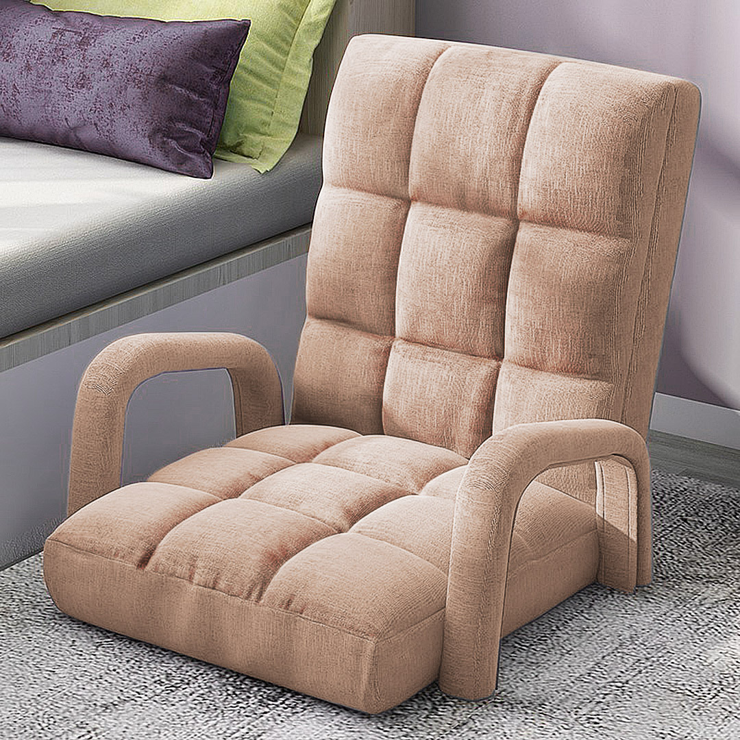 SOGA Foldable Lounge Cushion Adjustable Floor Lazy Recliner Chair with Armrest Khaki - LoungeArmKhaki - Furniture - 7 - AU DEPOT SOGA Buy SOGA Foldable Lounge Cushion Adjustable Floor Lazy Recliner Chair with Armrest Khaki Online - Furniture - 7 - AU Depot Free Shipping