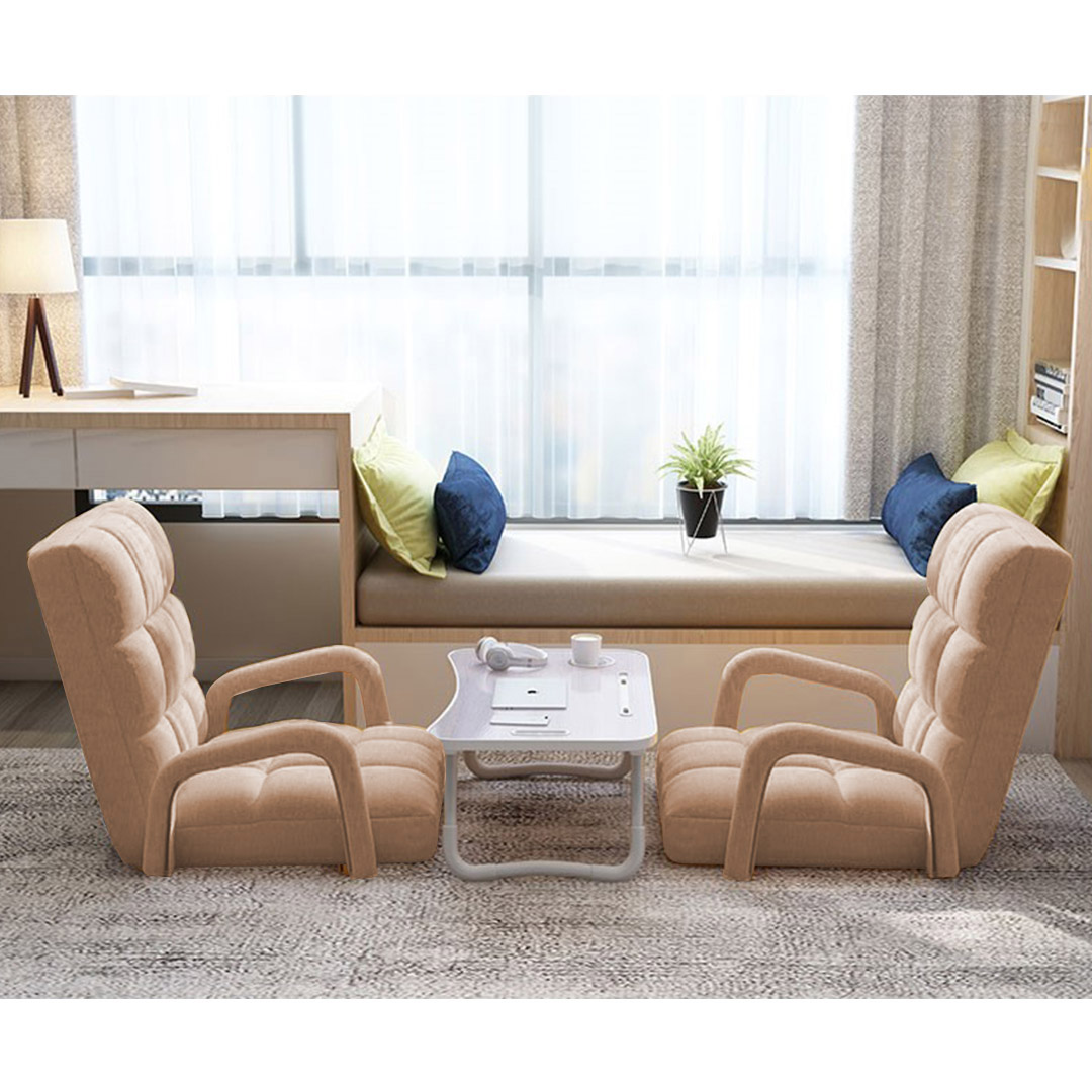 SOGA Foldable Lounge Cushion Adjustable Floor Lazy Recliner Chair with Armrest Khaki - LoungeArmKhaki - Furniture - 9 - AU DEPOT SOGA Buy SOGA Foldable Lounge Cushion Adjustable Floor Lazy Recliner Chair with Armrest Khaki Online - Furniture - 9 - AU Depot Free Shipping