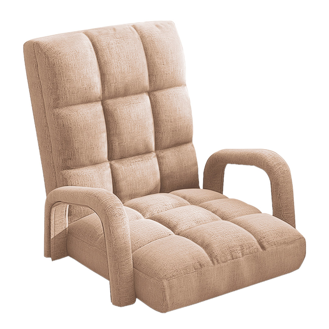 SOGA Foldable Lounge Cushion Adjustable Floor Lazy Recliner Chair with Armrest Khaki - - LoungeArmKhaki 1 SOGA Foldable Lounge Cushion Adjustable Floor Lazy Recliner Chair with Armrest Khaki - AU DEPOT Buy SOGA Foldable Lounge Cushion Adjustable Floor Lazy Recliner Chair with Armrest Khaki Online - Furniture - 1 - AU Depot Free Shipping