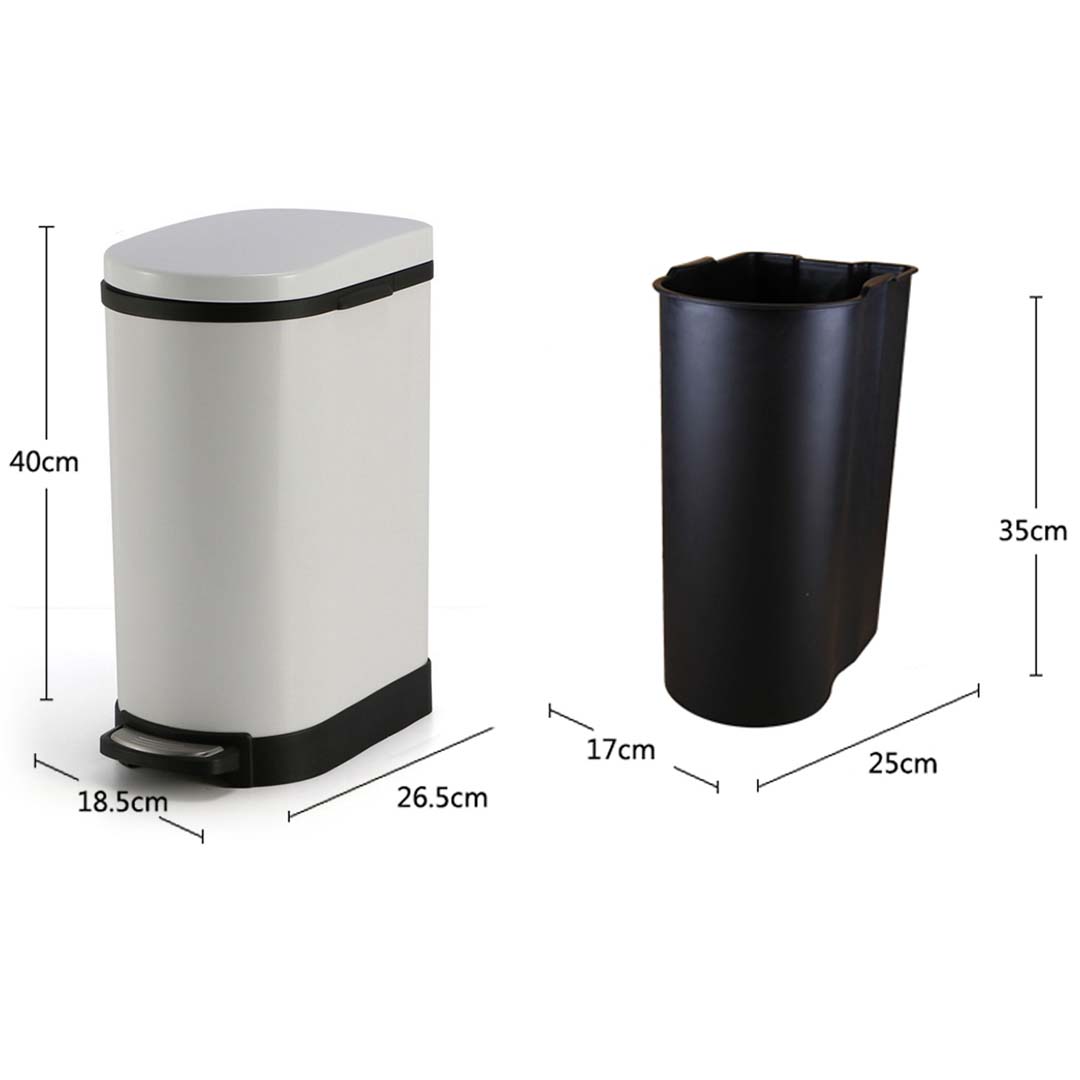 SOGA Foot Pedal Stainless Steel Rubbish Recycling Garbage Waste Trash Bin 10L U White - RubbishBinU10LWhite - Home & Living - 4 - AU DEPOT SOGA Buy SOGA Foot Pedal Stainless Steel Rubbish Recycling Garbage Waste Trash Bin 10L U White Online - Home & Living - 4 - AU Depot Free Shipping