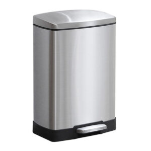 Buy SOGA Foot Pedal Stainless Steel Rubbish Recycling Garbage Waste Trash Bin Rectangular Shape 12L Silver Online - Home & Living - 1 - AU Depot Free Shipping