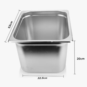 Buy SOGA Gastronorm GN Pan Full Size 1/1 GN Pan 20cm Deep Stainless Steel Tray With Lid Online - Home & Living - 2 - AU Depot Free Shipping
