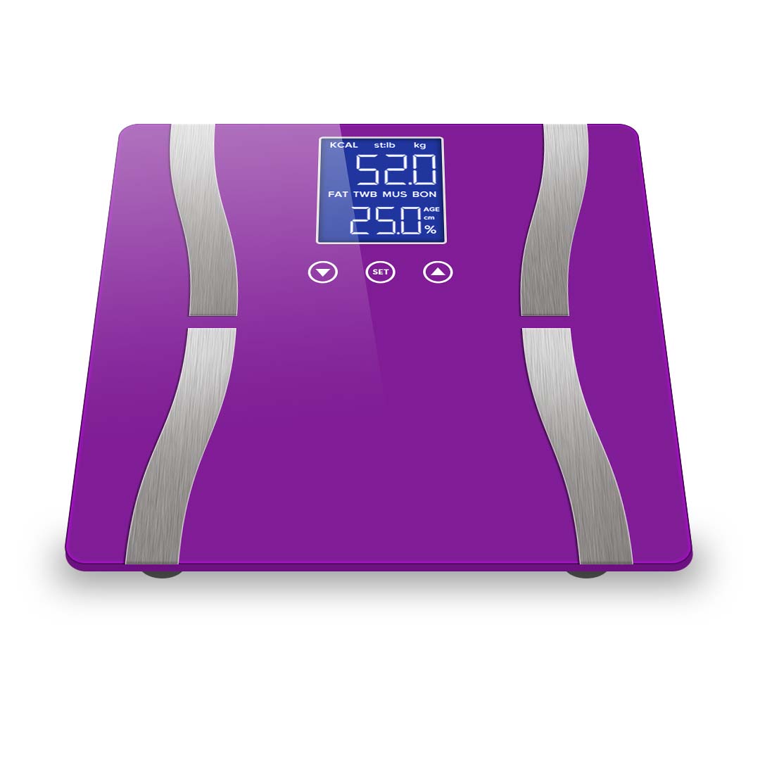 SOGA Glass LCD Digital Body Fat Scale Bathroom Electronic Gym Water Weighing Scales Purple - BodyFatScalePurple - home & living > bathroom > bathroom accessories > bathroom scales - 3 - AU DEPOT SOGA Buy SOGA Glass LCD Digital Body Fat Scale Bathroom Electronic Gym Water Weighing Scales Purple Online - home & living > bathroom > bathroom accessories > bathroom scales - 3 - AU Depot Free Shipping
