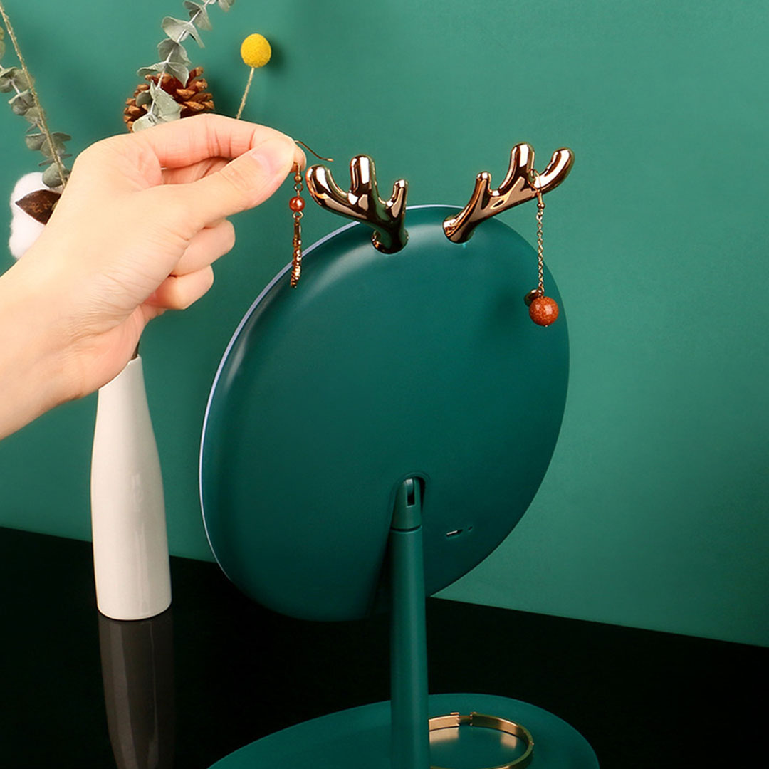 SOGA Green Antler LED Light Makeup Mirror Tabletop Vanity Home Decor - BathG534 - Home - 7 - AU DEPOT SOGA Buy SOGA Green Antler LED Light Makeup Mirror Tabletop Vanity Home Decor Online - Home - 7 - AU Depot Free Shipping