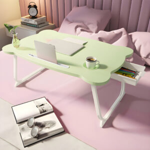 Buy SOGA Green Portable Bed Table Adjustable Folding Mini Desk With Mini Drawer and Cup-Holder Home Decor Online - Desks & Computer Tables - 2 - AU Depot Free Shipping