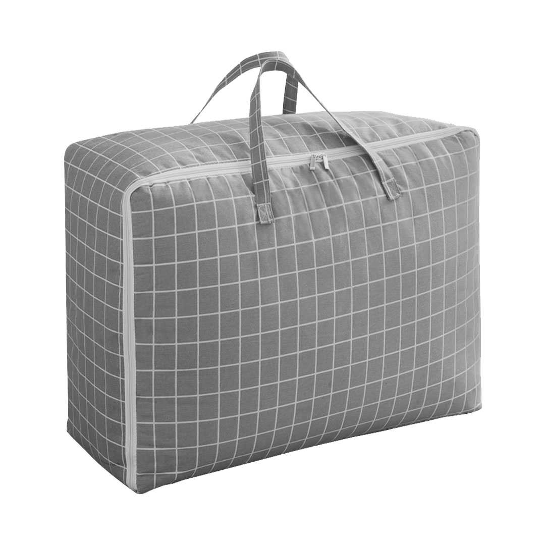 SOGA Grey Plaid Medium Storage Luggage Bag Double Zipper Foldable Travel Organiser Essentials - - SBox201 1 SOGA Grey Plaid Medium Storage Luggage Bag Double Zipper Foldable Travel Organiser Essentials - AU DEPOT Buy SOGA Grey Plaid Medium Storage Luggage Bag Double Zipper Foldable Travel Organiser Essentials Online - Furniture - 1 - AU Depot Free Shipping