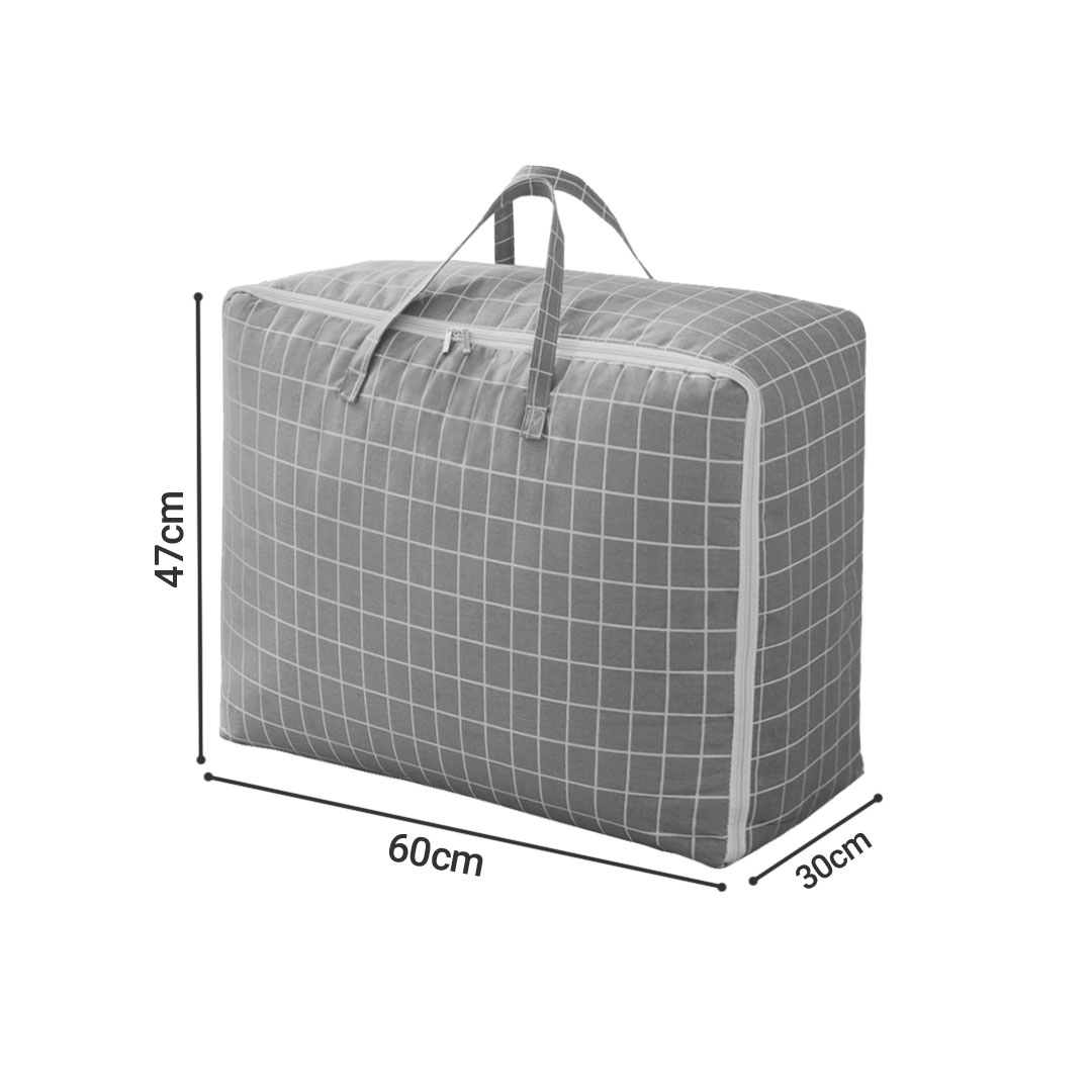 SOGA Grey Plaid Super Large Storage Luggage Bag Double Zipper Foldable Travel Organiser Essentials - SBox203 - Furniture - 6 - AU DEPOT SOGA Buy SOGA Grey Plaid Super Large Storage Luggage Bag Double Zipper Foldable Travel Organiser Essentials Online - Furniture - 6 - AU Depot Free Shipping