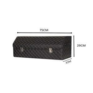 Buy SOGA Leather Car Boot Collapsible Foldable Trunk Cargo Organizer Portable Storage Box Black/White Stitch with Lock Large Online - Garden, Tools & Hardware - 2 - AU Depot Free Shipping