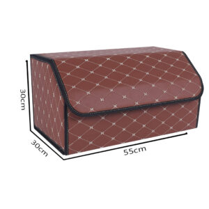 Buy SOGA Leather Car Boot Collapsible Foldable Trunk Cargo Organizer Portable Storage Box Coffee/Gold Stitch Large Online - Garden, Tools & Hardware - 2 - AU Depot Free Shipping