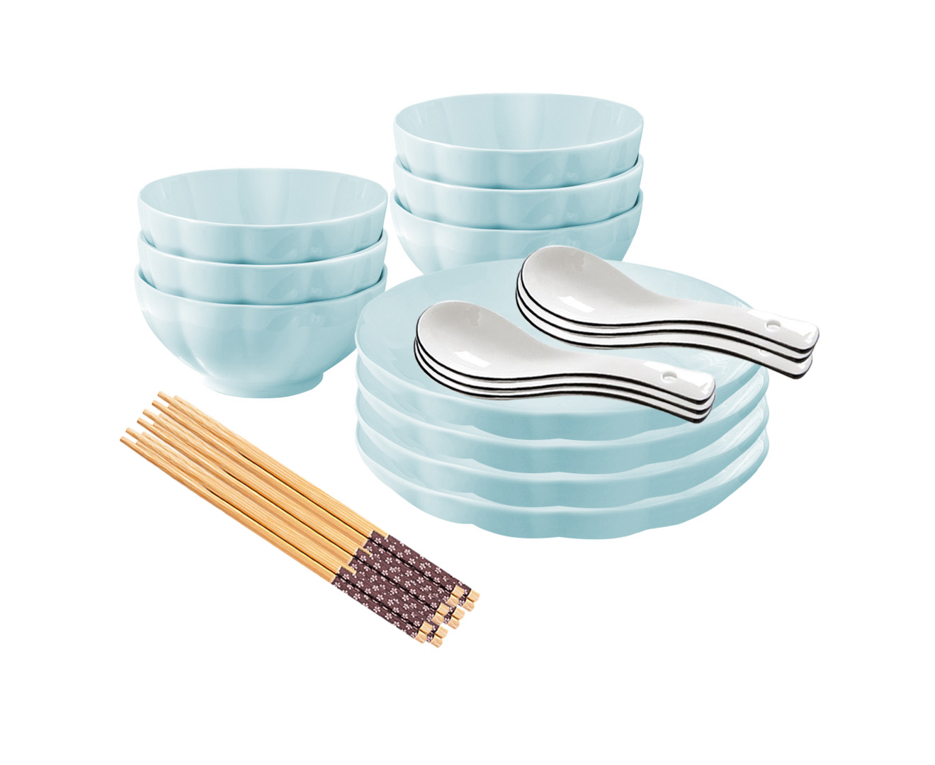 SOGA Light Blue Japanese Style Ceramic Dinnerware Crockery Soup Bowl Plate Server Kitchen Home Decor Set of 10 - Bowl - BowlG438 1 SOGA Light Blue Japanese Style Ceramic Dinnerware Crockery Soup Bowl Plate Server Kitchen Home Decor Set of 10 - AU DEPOT Buy SOGA Light Blue Japanese Style Ceramic Dinnerware Crockery Soup Bowl Plate Server Kitchen Home Decor Set of 10 Online - Kitchenware - 1 - AU Depot Free Shipping