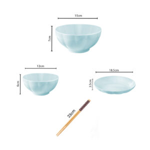 Buy SOGA Light Blue Japanese Style Ceramic Dinnerware Crockery Soup Bowl Plate Server Kitchen Home Decor Set of 12 Online - Kitchenware - 2 - AU Depot Free Shipping