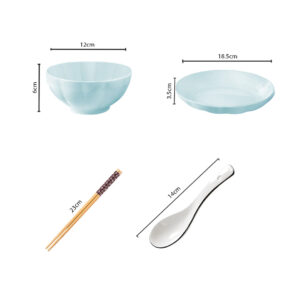 Buy SOGA Light Blue Japanese Style Ceramic Dinnerware Crockery Soup Bowl Plate Server Kitchen Home Decor Set of 4 Online - Kitchenware - 2 - AU Depot Free Shipping