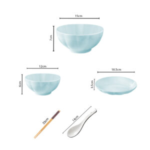 Buy SOGA Light Blue Japanese Style Ceramic Dinnerware Crockery Soup Bowl Plate Server Kitchen Home Decor Set of 6 Online - Kitchenware - 2 - AU Depot Free Shipping