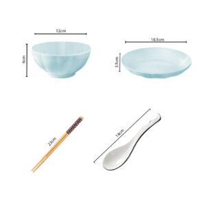 Buy SOGA Light Blue Japanese Style Ceramic Dinnerware Crockery Soup Bowl Plate Server Kitchen Home Decor Set of 8 Online - Kitchenware - 2 - AU Depot Free Shipping