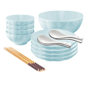 Buy SOGA Light Blue Japanese Style Ceramic Dinnerware Crockery Soup Bowl Plate Server Kitchen Home Decor Set of 9 Online - Kitchenware - 1 - AU Depot Free Shipping